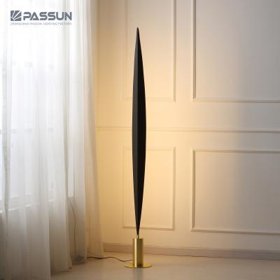 China Modern home decorative floor light fancy decor black gold foil gold foil smd led floor lamp for sale