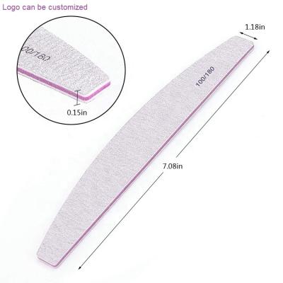 China The Sandpaper Emery Board Manicure Pedicure Art Professional Factory Logo Double-Sided Nail File Set Custom Made 180 150 80 100 Grit Nail File for sale