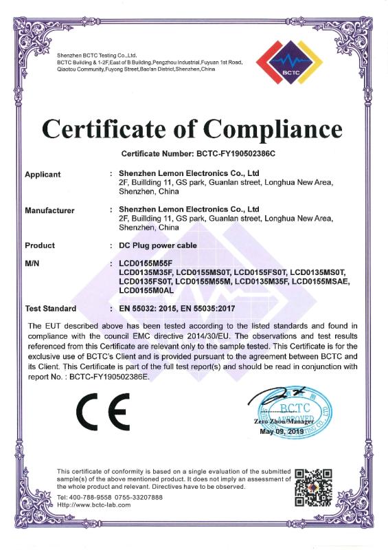 CE - Shenzhen Lemon Electronics Co., Ltd.