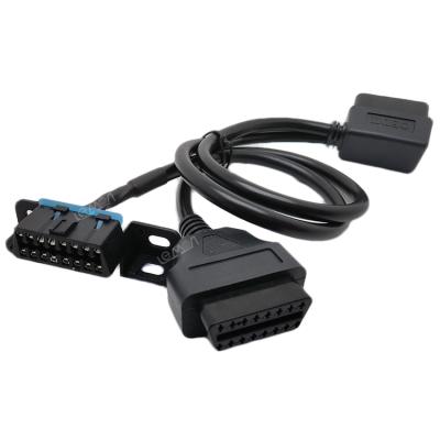 China Universal Cars 1 IN 2 Convert Flat Male To Dual Female 16Pin OBD Splitter Extension Cable for sale