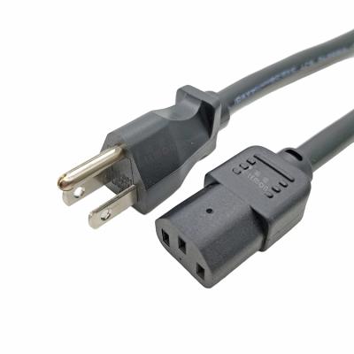 China NEMA 5-15P To Home Appliance Heavy Duty Computer IEC-320-C13 Power Cord, 15A, 14AWG for sale