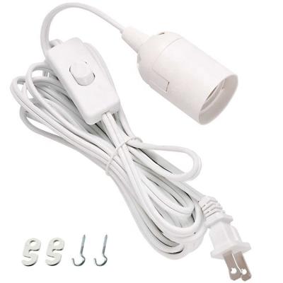 China Home Appliance 15ft USA Lamp Pendant Light Power Cord With E26 E27 Socket Salt Light Power Cord On Switch for sale