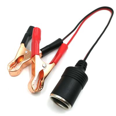 China Lighter Construction Car Battery Pump Alligator Cigarette Power Plug Splitter Adapter Clamp Clip Charger Cable for sale