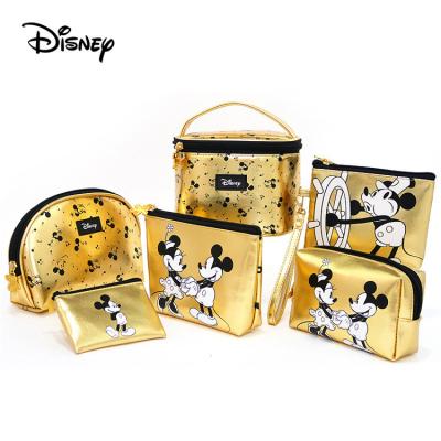 China Wholesale Disney FAMA Mickey Mouse Cosmetic Women Makeup bag PU spot mico 2026 travel gold package itembeauty makeup fashion bag for sale