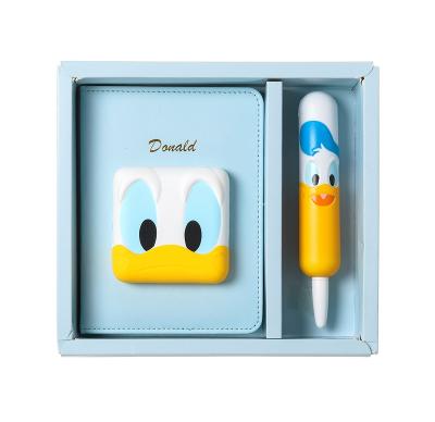 China Children's Staionery Set Super Cute Decompression Pen Notepad For Students Pen Stationery Set Soft Glue Creative Disney Cartoon Decompression for sale