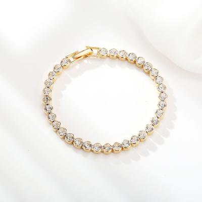 China Hiphop Hips Hops Iced Out Zircon Single Row 4mm Tennis Chain Bracelet Out Of Bling CZ Tennis Bracelet for sale