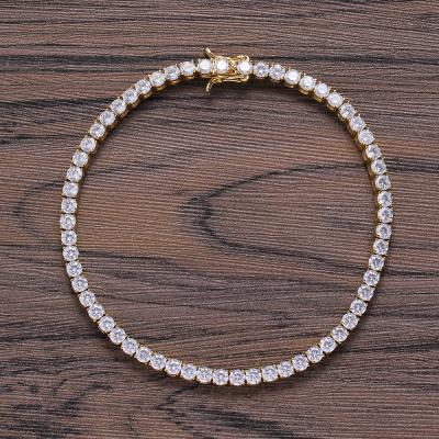 China Hiphop Women Accessories Wholesale Diamond Anklet Jewelry Iced Out Tennis Anklet For Women for sale