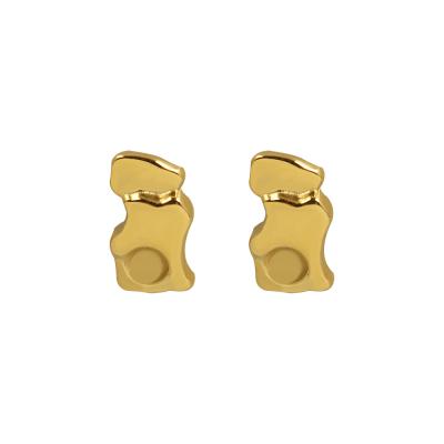 China Vintage Waterproof 18k Gold Plated Stainless Steel Jewelry Geometric Irregular Stud Earrings for sale