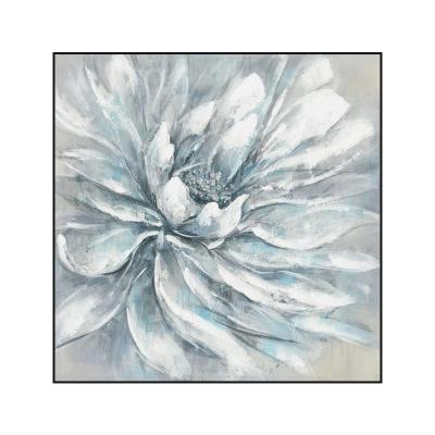 China Classic Blue Flower Texture Art Oil Painting Hand-Painted Home Decor Theme Decor Oil Painting Realism Paintings for sale