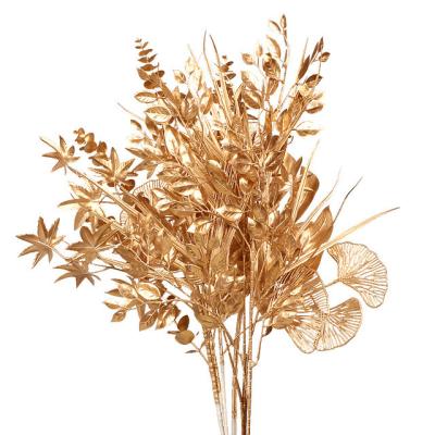 China For Bulk Gift Factory Wholesale 3 Heads Artificial Flowers For Wedding Decoration Hydrangea Golden Flower for sale