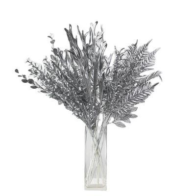 China For Gift 61cm Silver Luxury High Quality Artificial Flowers Artificial Tropical Leaves For Home/Wedding Decoration for sale