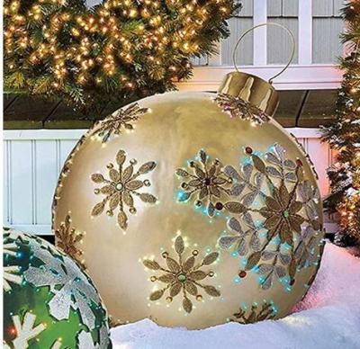 China 2021 New Arrival 60cm Christmas Decoration Large Christmas Decoration Balls Inflatable Toy Ball for sale