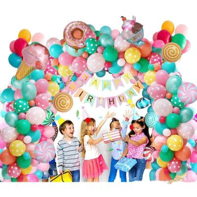 China For Gift Donut Ice Cream Candy Balloon For Kids Birthday Party Decor Cartoon Birthday Theme Party Balloons Set for sale