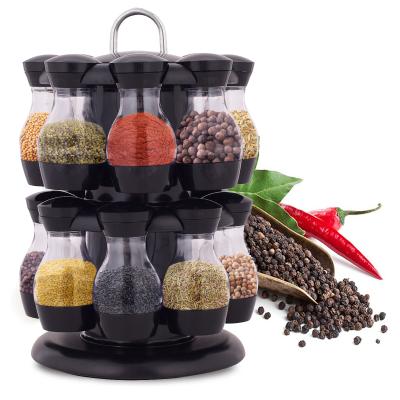 China Sustainable Hot Selling Home Kitchen Storage Spice Racks Set 16 Jars Rotating Spice Rack for sale