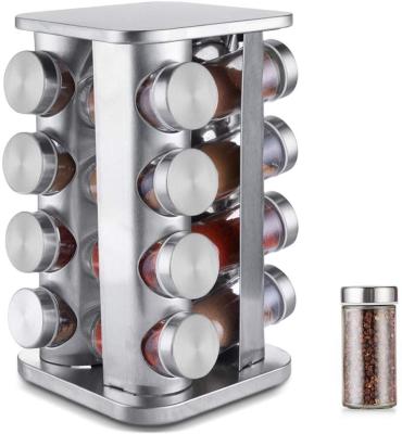 China Eco-frinendly High Quality Kitchen Spice Rack With Stainless Steel Lids for sale