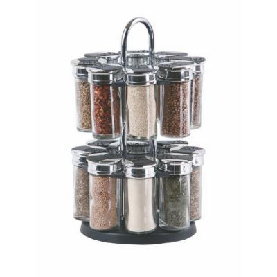 China HLS1012 Sustainable Double-Layers Black Spice Jars New Design Plastic Spice Racks for sale