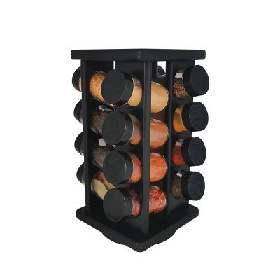 China Viable Black Kitchen Spice Spice Rack Glass Jar Holder for sale