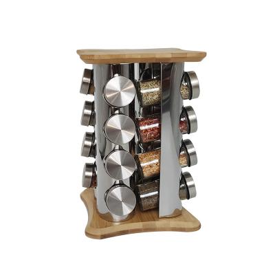 China Sustainable High Quality Rotating Stainless Steel Storage Spice Rack For Kitchen Room for sale