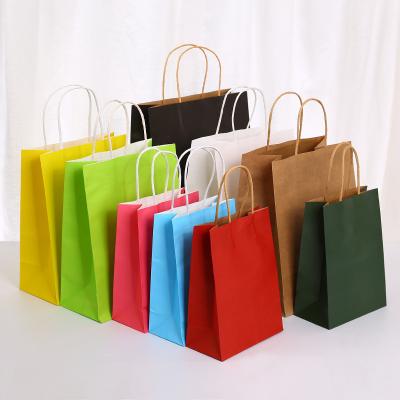 China Recyclable Custom Logo Kraft Paper Bag Shopping Bag Gift Bag With Handle for sale