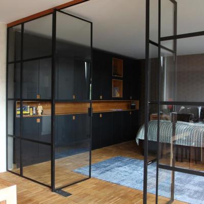 China Removable Metal Aluminum Screen Partition Sliding Partition Walls For Home for sale