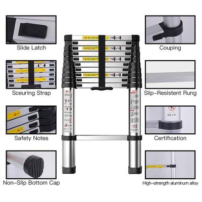 China Step Ladder Aluminum Telescopic Ladder Rope Folding Ladders 10 Meters Folding Plank Ladder Bracket Aluminum Folding for sale