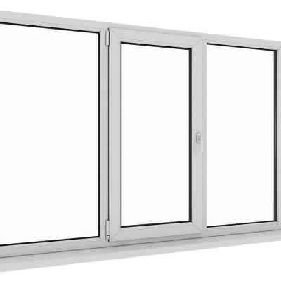 China Aluminum Swing Double Hinged Triple Casement Window With Folding Screen for sale