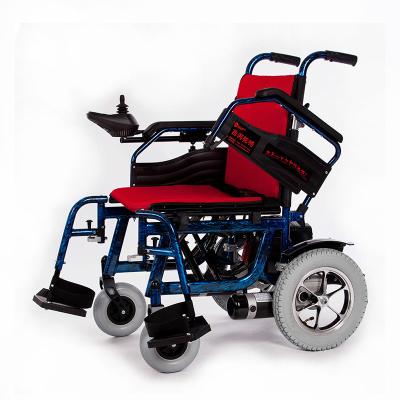 China Durable Aluminum Indoor Electric Wheelchair Hire OEM ODM With Red Cushion for sale