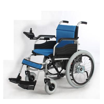 China Simple 22 Inch Portable Electric Wheelchair Foldable Lightweight With Hand Drim for sale