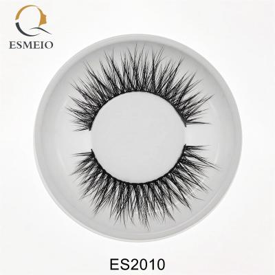 China Reusable Handmade False Eyelash 3D Silk Strip Eyelash Private Label Crisscross Lashes Lashes With Packaging for sale