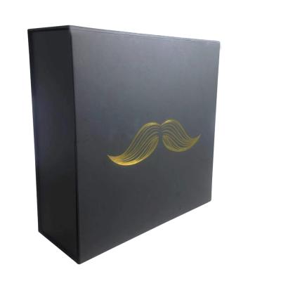 China Custom Recycled Materials Black Cardboard Jewelry Packaging Magnetic Gift Box for sale