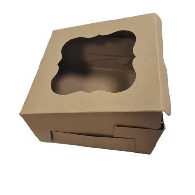 China Recyclable Food Packaging Custom Printing Cheap Paper Box For Transparent PVC Window Cake Packaging Box for sale