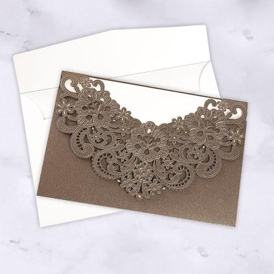 China Europe Sample Birthday Party Paper Invitation Card , Laser Cut Wedding Invitation for sale