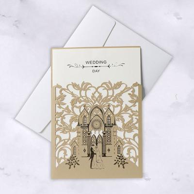 China European The Latest Luxury Laser Cut Royal Creative Wedding Invitation for sale