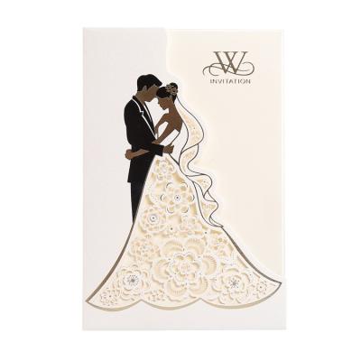 China Europe Stylish Laser Cut Cards Can Be Customized For Inside Page Blank Wedding Invitations With Envelope for sale