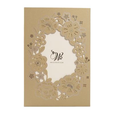 China Europe High Quality Unique Fashionable Customized Printing Gold Foil Wedding Invitation for sale