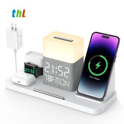 China LED Display Wholesale sensor 3 colors 3 levels night light 9 in 1 bluetooth adjust time week temperature night light desk night light for sale