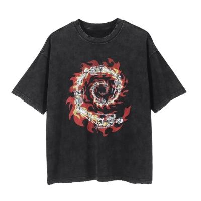 China Wholesale high quality vintage anti-pilling acid wash t-shirts printing men's T-shirts for sale