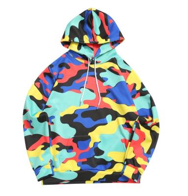 China Custom Colorful Anti-wrinkle Camouflage Print Kangaroo Pocket Casual Men's Hoodies Sweatshirts for sale