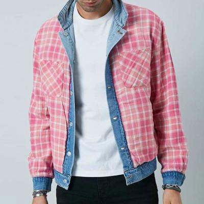 China Men's Winter Jackets China Factory Custom Plaid Coat Reversible Men's Denim Jacket Breathable for sale