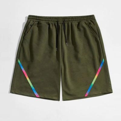 China Hot Sale Anti-Wrinkle Mens Shorts Gym Joggers Shorts Contrast Trin Drawstring Wiast Mens Polyester Shorts for sale