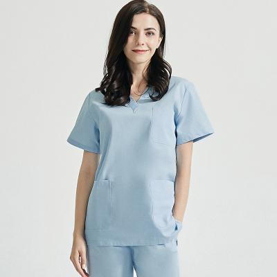 China V-Neck Nursing Uniform and Medical Scrubs Scrubs Uniform Nurse Scrubs Hospital Uniforms for sale