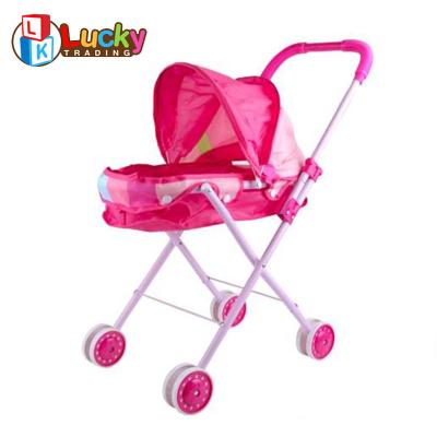 China Baby Eco-Friendly Material - Foldable Doll Stroller Pram with Caster Wheels Pretend Play Toy for Toddlers and Kids for sale