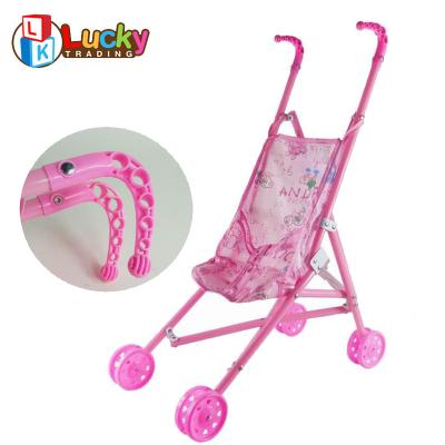 China 2021 eco-friendly material cheap kids pretend to play lovely iron baby - doll stroller toy for doll for sale