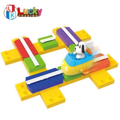 China Hot Selling DIY Educational Toy Track Building Block Sets Kids DIY Assemble Stadium Track Block Toys for sale