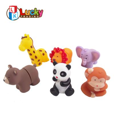 China Soft Play Blocks Early Education Easy Puzzle Small Silicone Rubber Soft Animal Toys For Kids for sale