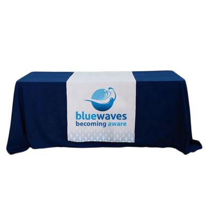 China Disposable Custom Advertising Logo Exhibition Entertain 4 Sides Table Runners For Sale for sale