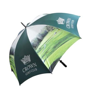 China High Quality Eco-friendly Windproof Red Color Fiberglass Frame Customize Digital Printing Car Brand Luxury For Gift Golf Umbrella for sale