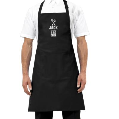 China Custom Printed Unisex Cotton Kitchen Chef Logo SANITAIRE Cooking Bartender Apron for sale