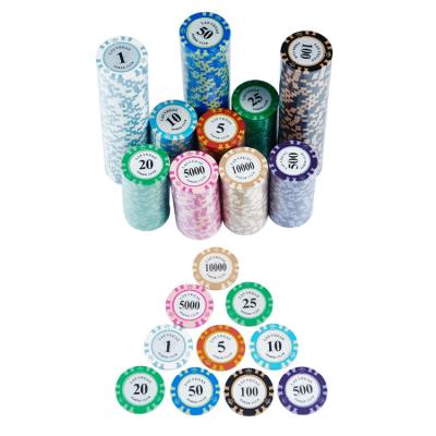 China Ceramic Newcomer Classic Casino Chips 10 Color Texas Hold'em Poker Chip Set for sale