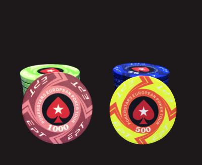 China 100/200/300/500 Piece/Set Ceramic Casino Texas Hold'em EPT Poker Chips for sale